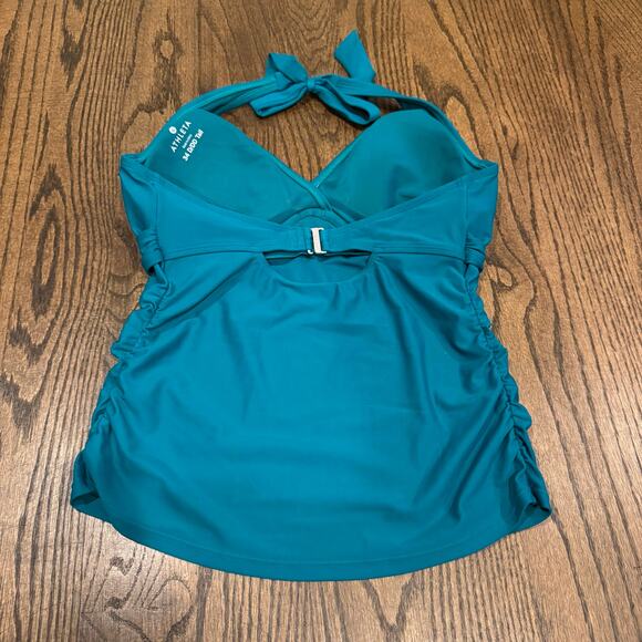 Athleta Womens Teal Green Halter Tankini Swim Top Size 34 D/DD Tall Small Medium - Picture 2 of 7